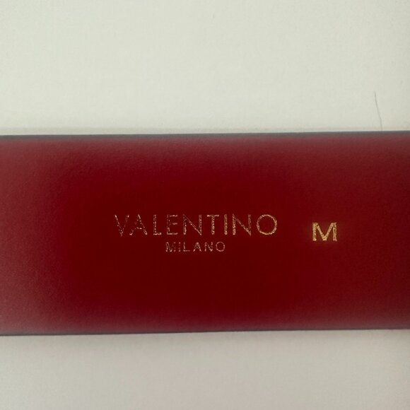 Valentino by Mario Valentino Red Textured Leather Belt Size Medium - Picture 4 of 7